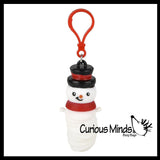 Wiggle Snowman Family Set of 2 Fidget on Clip - Wiggle Articulated Jointed Moving Toy - Unique Winter Christmas