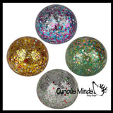 Sparkle Sugar Ball - Glittery Shimmer Thick Glue,Gel,Syrup,Molasses Stretch Ball - Ultra Squishy and Moldable Slow Rise Relaxing Sensory Fidget Stress Toy