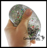 Sparkle Sugar Ball - Glittery Shimmer Thick Glue,Gel,Syrup,Molasses Stretch Ball - Ultra Squishy and Moldable Slow Rise Relaxing Sensory Fidget Stress Toy