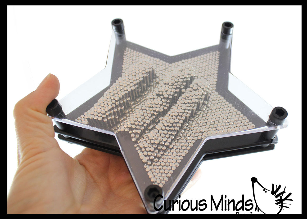 LAST CHANCE - LIMITED STOCK - Metal 6" Star Shape Pin Art Classic Fun Toy - 3D Clone Sculpture Impression Toy - Classic 80's Desk Fidget Toy