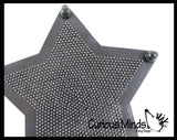 LAST CHANCE - LIMITED STOCK - Metal 6" Star Shape Pin Art Classic Fun Toy - 3D Clone Sculpture Impression Toy - Classic 80's Desk Fidget Toy