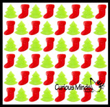 Sticky and Stretchy Christmas Trees and Stockings - Small Festive Holiday Party Favor Toys