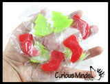 Christmas Favor Set - 96 Piece - Spinning Tops and Sticky and Stretchy Christmas Trees and Stockings - Small Festive Holiday Party Favor Toys (8 DOZEN)