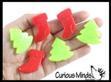 Christmas Favor Set - 96 Piece - Spinning Tops and Sticky and Stretchy Christmas Trees and Stockings - Small Festive Holiday Party Favor Toys (8 DOZEN)