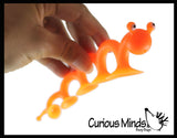 Suction Cup Caterpillar Fidget - Water Bath Toy - Window - Plane Car Stick and Pull Fidget