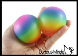 Rainbow Sugar Ball - Thick Glue/Gel Syrup Molasses Stretch Ball - Ultra Squishy and Moldable Slow Rise Relaxing Sensory Fidget Stress Toy