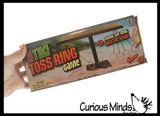 Wood Tiki Toss Ring Hook Game - Swing Ring on String to Land on Hook - 2 Player