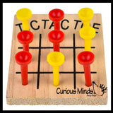 NEW - Tic Tac Toe Peg Game - Wooden Classic Game - Peg Puzzle Brain Teaser