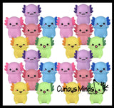 Colorful Tiny Axolotls Figurines - Mini Toys - Small Novelty Prize Toy - Party Favors - Gift