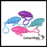NEW - Tiny Axolotl Fidget -Small on Clip Wiggle Articulated Jointed Moving Axolotyl Toy - Unique Keychain