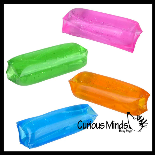 Small Water Filled Tube Snake with Glitter Stress Toy Squishy