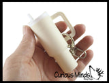 Small Mini Tumbler Cups Chapstick Holder- Plastic Container with Screw on Lid