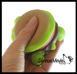 NEW - Turtle Burger Squishy Squeeze Stress Ball Soft Doh Filling - Like Shaving Cream - Sensory, Fidget Toy