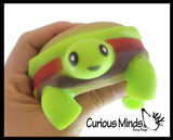 NEW - Turtle Burger Squishy Squeeze Stress Ball Soft Doh Filling - Like Shaving Cream - Sensory, Fidget Toy