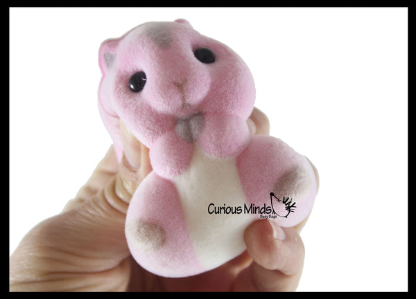 NEW - Soft Velvet Flocked Chubby Hamster Slow Rise Foam Squishy