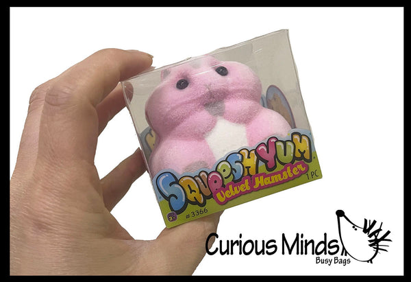 NEW - Soft Velvet Flocked Chubby Hamster Slow Rise Foam Squishy