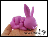 Wiggle Bunny Laying Rabbit Fidget - Wiggle Articulated Jointed Moving Creature Toy - Unique Easter