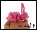 Wiggle Bunny Laying Rabbit Fidget - Wiggle Articulated Jointed Moving Creature Toy - Unique Easter