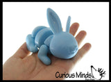 Wiggle Bunny Laying Rabbit Fidget - Wiggle Articulated Jointed Moving Creature Toy - Unique Easter