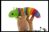 Fidget Wiggle Caterpillar - Large Articulated Jointed Moving Slug Toy - Unique Rainbow
