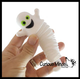 2 Halloween Fidgets Ghost and Jack O Lantern Pumpkin - Wiggle Articulated Jointed Moving Holloween