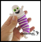 3 Different Halloween Fidgets Ghost, Spider and Jack O Lantern Pumpkin - Wiggle Articulated Jointed Moving Holloween