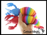 NEW - Lobster Fidget - Large Light Up Wiggle Articulated Jointed Moving Creature Toy - Unique