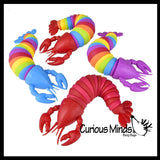 NEW - Lobster Fidget - Large Light Up Wiggle Articulated Jointed Moving Creature Toy - Unique