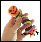 3 Different Halloween Fidgets Ghost, Spider and Jack O Lantern Pumpkin - Wiggle Articulated Jointed Moving Holloween