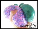 Pack of 2 Different 2.5" Stress Balls - Confetti, & Metallic - Squishy Gooey Shape-able Squish Sensory Squeeze Balls