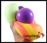 Set of 3 Boxed Stress Balls - Color Changing, Glow,  Striped -  Soft Shaving Cream Doh Filled Stretch Ball - Ultra Squishy and Moldable Relaxing Sensory Fidget Stress Toy