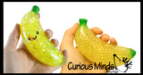 SET OF 2 Banana Stress Balls - Water and Sparkle Filled & Water Bead -  Sensory, Stress, Fidget Toy