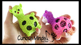 Set of 2 Different Alpaca Squishy (Water Bead and Color Changing Gel Doh) Blob Mesh Ball with Soft Web - Squishy Fidget Ball