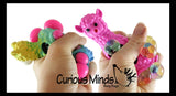 Set of 2 Different Alpaca Squishy (Water Bead and Color Changing Gel Doh) Blob Mesh Ball with Soft Web - Squishy Fidget Ball