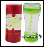 Set of 2 Bubble Spiral Liquid Dripping Timer - Calm Down Jar - Soothing and Calming Motion - Liquid Timer Sensory Office Desk Toy - Visual Stimulation