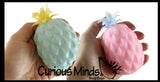 Set of 2 Different Pineapple Stress Balls - Sensory, Stress, Fidget Toy Super Soft - Water Bead and Doh Cream - Fruit