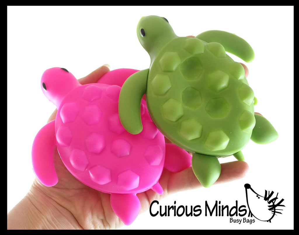 Sea Turtle Bubble Pop Ball -  Cute Animal Bubble Poppers on Ball Squeeze to Pop - Silicone Push Poke Bubble Wrap Fidget Toy - Press Bubbles to Pop - Bubble Popper Sensory Stress Toy