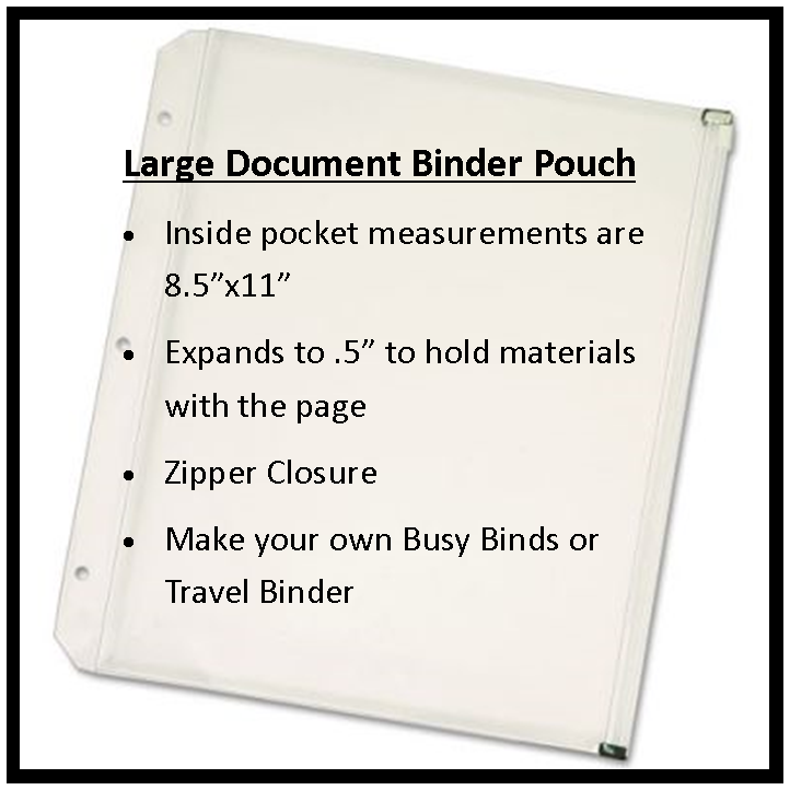 LAST CHANCE - LIMITED STOCK  - SALE -  Large 8.5"x11" Binder Pouch Upgrade