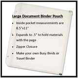 LAST CHANCE - LIMITED STOCK  - SALE -  Large 8.5"x11" Binder Pouch Upgrade