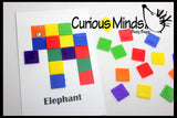 LAST CHANCE - LIMITED STOCK - SALE - Mosaic Tile Animals Busy Bag - Tile Blocks and Pattern Cards - Building and construction block toy for preschoolers - Leaning toy