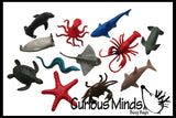 Ocean Sea Life Animal Figurines - Mini Animal Action Figures Replicas - Miniature Ocean, Fish, Aquatic Toy Animal Playset