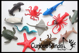 Ocean Sea Life Animal Figurines - Mini Animal Action Figures Replicas - Miniature Ocean, Fish, Aquatic Toy Animal Playset