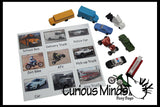 Transportation Vehicles to Matching Cards - Match Cars and Truck Miniatures to Photos