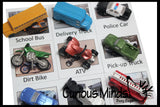 Transportation Vehicles to Matching Cards - Match Cars and Truck Miniatures to Photos