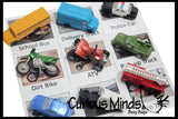 Transportation Vehicles to Matching Cards - Match Cars and Truck Miniatures to Photos