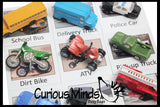 Transportation Vehicles to Matching Cards - Match Cars and Truck Miniatures to Photos