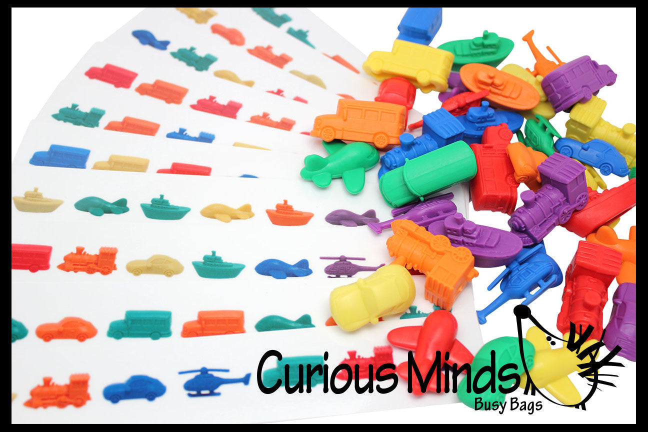 Transportation Vehicles Patterns Busy Bag - Cars, Bus, Helicoptor, Boat, Train, Planes - Educational Toy with Vehicle Manipulatives
