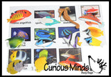 Animal Match - TROPICAL FISH - Miniature Animals with Matching Cards - 2 Part Cards.  Montessori learning toy, language materials - Tropical Fish