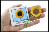 Flowers Montessori Object Match - Miniature flowers with Matching Cards - 2 Part Cards.  Montessori learning toy, Flora, Botanical