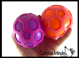 Honeycomb Color Changing Soft Doh Filled Stretch Ball with Mesh Web - Ultra Squishy and Moldable Relaxing Sensory Fidget Stress Toy